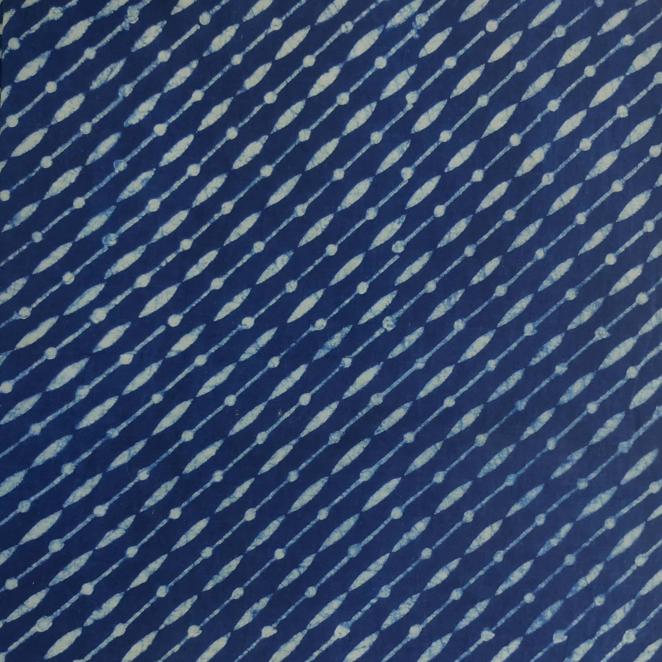 Pure Cotton Akola Indigo With Diagonal Pattern Lines Hand Block Print ...