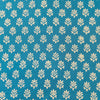 Pure Cotton Azure Blue Dabu With Tiny Shrub Hand Block Print Fabric