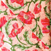 Pure Cotton Baby Pink Jaipuri With Pink Flower Jaal Hand Block Print Fabric