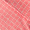 Pure Cotton Baby Pink With White Checks Screen Print Fabric