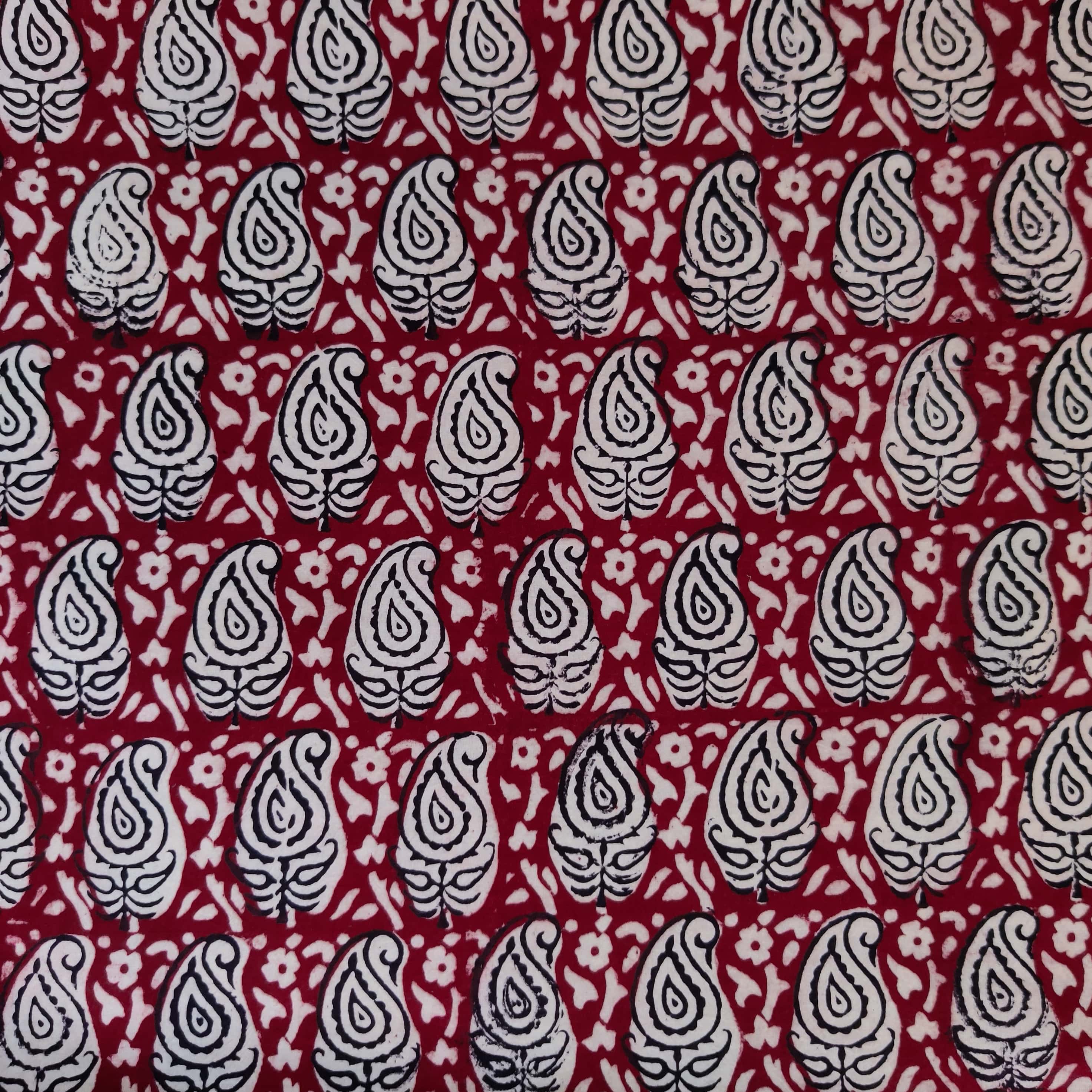 Bagh Pattern Region Pure Cotton Bagh Rust With Small Kairi All Over Pattern Hand Block Pri ...