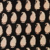 Pure Cotton Bagru Black With Intricate Kairi Hand Block Print Fabric