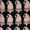 Modal Cotton Bagru Black With Intricate Kairi Hand Block Print Fabric