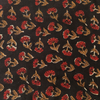 Pure Cotton Bagru Dull Black With Scattered Flowers Hand Block Print Fabric