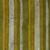 Pure Cotton Bagru Green Yellow Cream Egyptian Geometric Border Hand Block Print Fabric