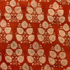 Pure Cotton Bagru Rust With Twig Of Leaves Hand Block Print Fabric