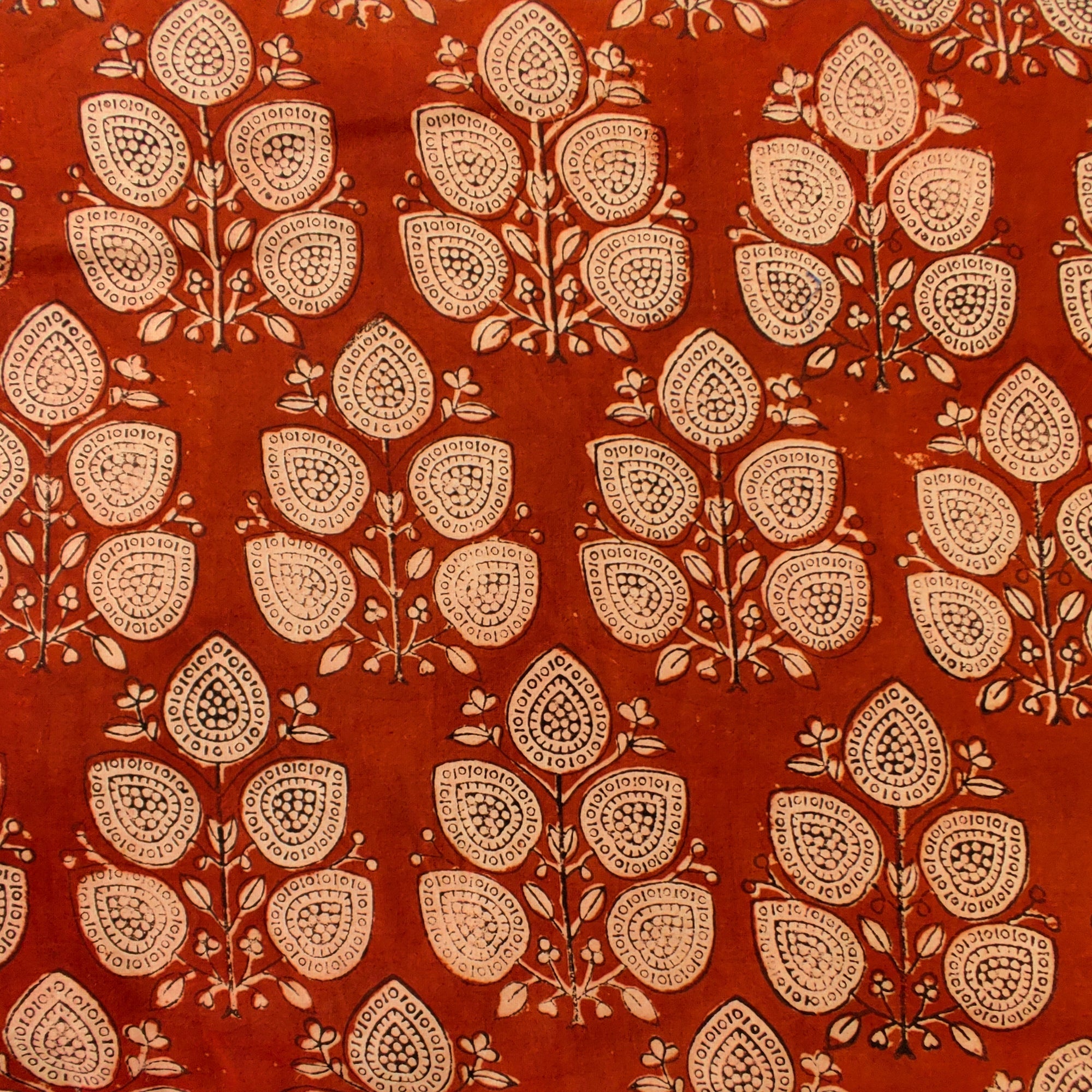 Pure Cotton Bagru Rust With Twig Of Leaves Hand Block Print Blouse Pie ...