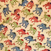 Pure Cotton Beige Jaipuri With Red Blue And Green Camel Hand Block Print