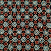 Pure Cotton Black Ajrak With Red Blue Hexa Star Tile Hand Block Print Fabric
