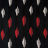 Pure Cotton Black Ikkat With Red And Grey Stripes Woven Fabric
