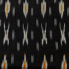 Pure Cotton Black Ikkat With XO Grey Mustard Weaves Woven Fabric