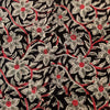 Pure Cotton Black Kalamkari With Grey And Pink Jaal Hand Block Print Fabric