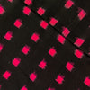 Pure Cotton Black Special Double Ikkat With Pink Squares Woven Fabric