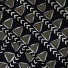 Pure Cotton Black With Grey And White Triangle Arrowhead Stripes Hand Block Print Fabric