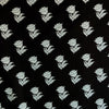 Pure Cotton Black With Ice Colour Flower Screen Print Fabric