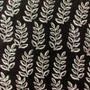 Pure Cotton Black With White Curry Leaves Hand Block Print Fabric