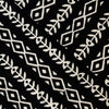 Pure Cotton Black With White Diamond And Fish Bone Stripes Hand Block Print Fabric