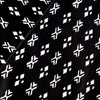 Pure Cotton Black With White Tiny Ikkat Pattern Hand Block Print Fabric