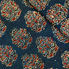 Pure Cotton Blue Ajrak With Intricate Motif Hand Block Print Fabric