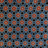 Pure Cotton Blue Ajrak With Red Black Hexa Star Tile Hand Block Print Fabric