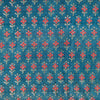 Pure Cotton Blue Jaipuri With Tiny Pink Motifs Hand Block Print Fabric