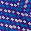Pure Cotton Blue Mecerized Ikkat With Off White And Light Blue Square Weaves Hand Woven Fabric