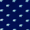 Pure Cotton Blue With White Tiny Elephants Screen Print Fabric