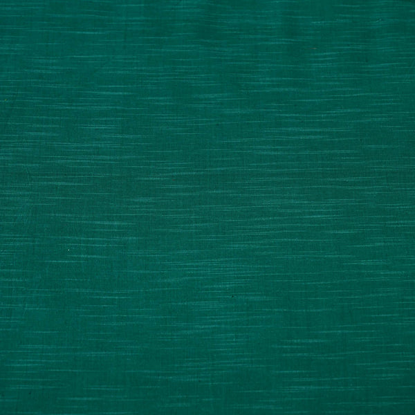 (Blouse Piece 1.10 Meter ) Pure Cotton Bluish Green Handloom Fabric With White Slub Fabric