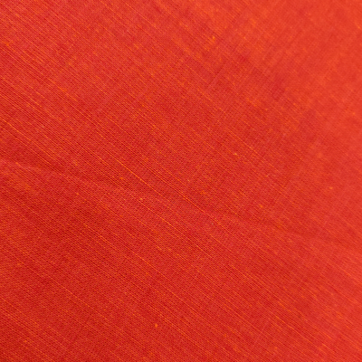 Pure Cotton Brick Red With A Hint Of Yellow Mangalgiri Blouse Piece ( 1 meter ) Fabric
