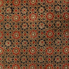 Pure Cotton Brown Ajrak With Black And Maroon Star Tile Hand Block Print Fabric