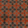 Pure Cotton Brown Ajrak With Four Petal Flower Hand Block Print Fabric