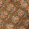 Pure Cotton Brown Ajrak With Intricate Motif Hand Block Print Fabric
