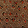 Pure Cotton Brown Ajrak With Maroon Intricate Ajrak Motif Hand Block Print Fabric