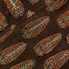 Pure Cotton Brown  Ajrak With Long Ajrak Motif Hand Block Print Fabric