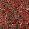 Pure Cotton Brown Ajrak With Persian Tiles Hand Block Print Fabric