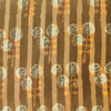 Pure Cotton Brown Discharge Jahota Stripes With Three Plant Trippling Hand Block Print Fabric