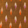 Pure Cotton Brown Ikkat With Orange And Purple Weaves Woven Fabric