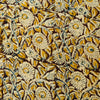 Pure Cotton Brown Kalamkari With Beige Flower Jaal Hand Block Print Fabric