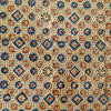 Pure Cotton Cream Ajrak With Black Rust And Blue Tile Hand Block Print Fabric
