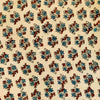 Pure Cotton Cream Ajrak With Flower Shrub Motif Hand Block Print Fabric