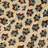 Pure Cotton Cream Ajrak With Flower Shrub Motif Hand Block Print Fabric