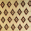 Pure Cotton Cream Ajrak With Intricate Diamond Motifs Hand Block Print Fabric