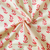 Pure Cotton Cream Akola Dabu With Red Kairi Hand Block Print Fabric