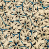 Pure Cotton Cream Kalamkari With Black And Blue Jaal Hand Block Print Fabric