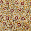 Pure Cotton Cream Kalamkari With Maroon Flower Jaal Hand Block Print Blouse Fabric ( 85 Cm )
