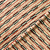 Pure Cotton Cream Rust And Black Stripes Screen Print Fabric