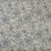 Pure Cotton Cream With Grey Floral  Embroidery Fabric