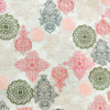 Pure Cotton Cream With Pastel Multi Colour Assorted Motifs Embroidered Fabric