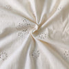 Pure Cotton Cream With Self  Embroidered Motifs Fabric