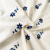 Pure Cotton Cream With Tiny Blue Flower Embroiedered Fabric
